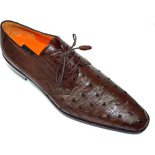 Mezlan Platinum Collection "Valens" 3173S Tabac All-Over Genuine Ostrich Shoes